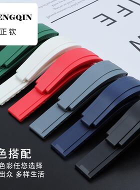 适用橡胶硅胶表带代用劳力士蚝式恒动潜航者迪通拿ROLEX表带20mm