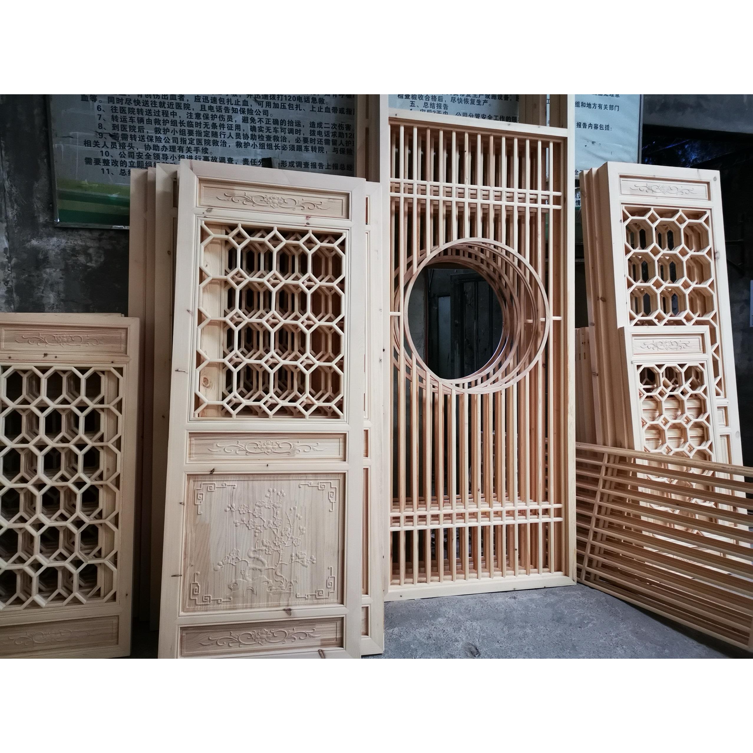 实木花格镂空中式木格栅背景墙木雕屏风玄关隔断彷古门窗定做