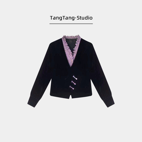 【TangTang·Studio】紫曼假两件外套气质显瘦女装外套-2511311