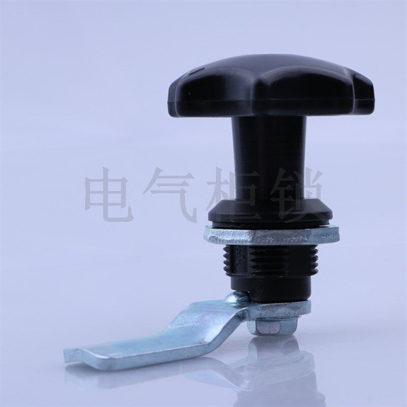 海坦 MS714-1 黑色塑料把手 配电箱柜门 机箱设备门转舌锁 圆柱锁