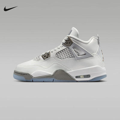 JORDAN耐克女鞋春秋新款灰白AJ4复刻休闲鞋大童运动鞋HV4401-014