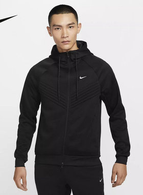 Nike耐克外套男秋季防风加绒运动休闲连帽梭织夹克FZ1108-010