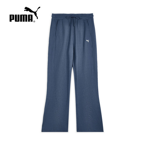 PUMA彪马复古直筒跑步运动长裤女款新款秋季休闲针织裤 638590-05