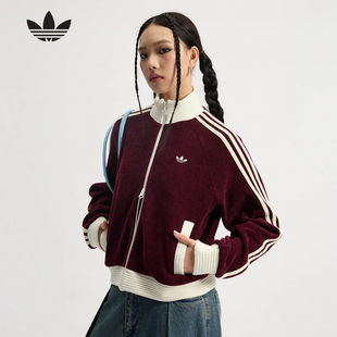 adidas阿迪达斯三叶草双拉链夹克秋冬女TRACK粗针织外套 KS0400