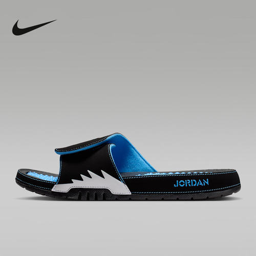 耐克男拖鞋Air Jordan Hydro 5 AJ5黑蓝 人字拖沙滩鞋555501-004