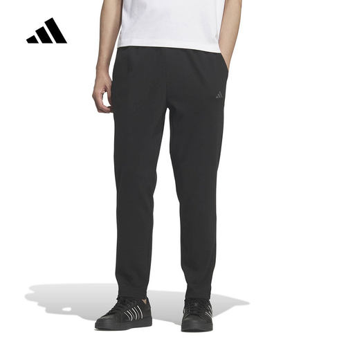 adidas阿迪达斯休闲灰色长裤2026春男TH KN针织直筒运动裤 KR2525