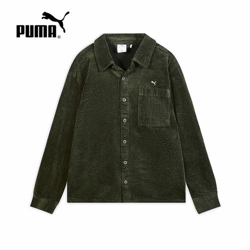 PUMA彪马冬季男女同款复古宽松灯芯绒长袖衬衫翻领外套633502-81
