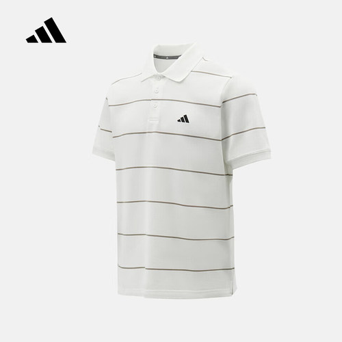 adidas阿迪达斯条纹半袖T恤2026夏男商务风短袖翻领POLO衫 KS0420