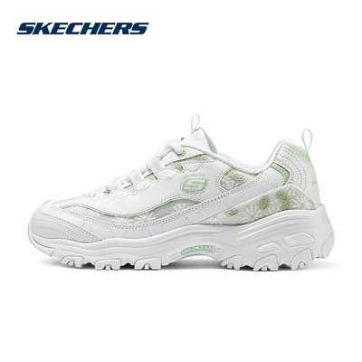 Skechers斯凯奇夏季女子花海熊厚底老爹鞋小雏菊休闲鞋150234/WGR