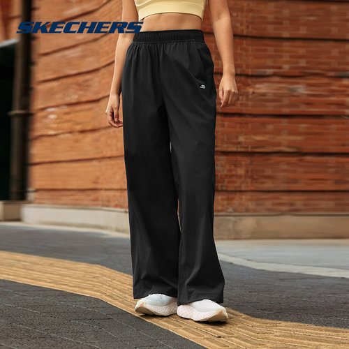 Skechers斯凯奇26夏女裤跑步长裤休闲直筒裤宽松运动裤 P226W028