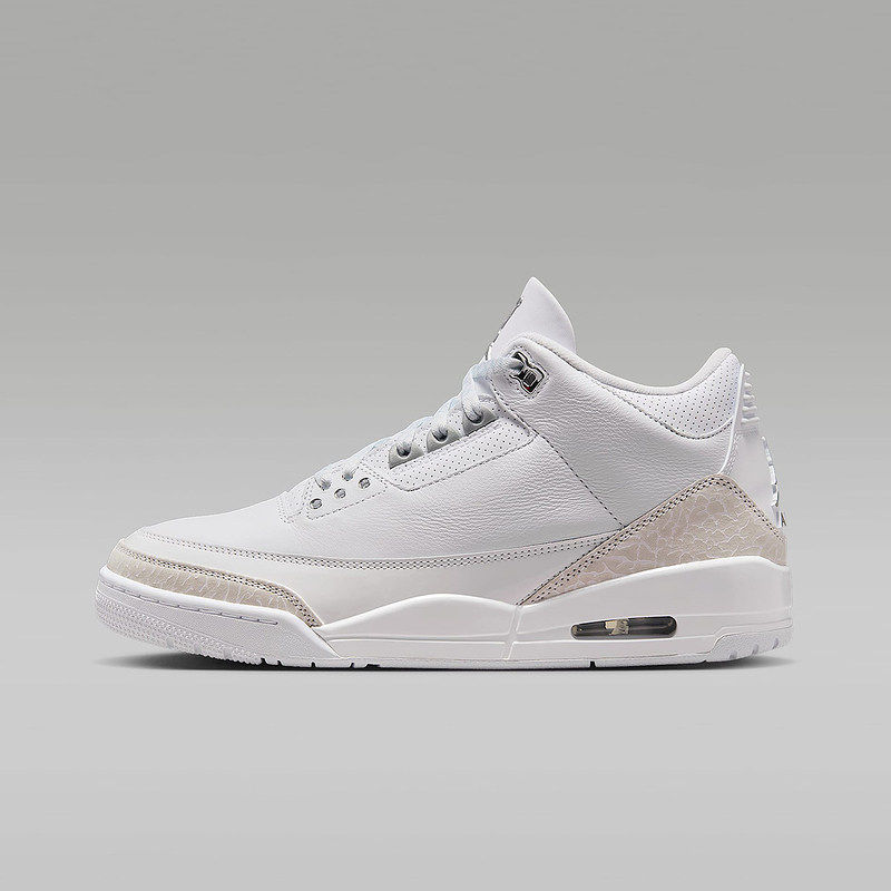 耐克男女鞋Air Jordan 3 AJ3白灰银中帮运动复古篮球鞋CK9246-100图片