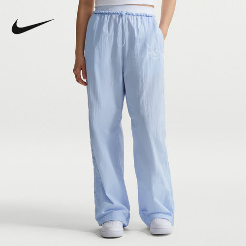 NIKE耐克女裤26夏新款运动裤宽松抽绳收口梭织休闲长裤IR7573-010