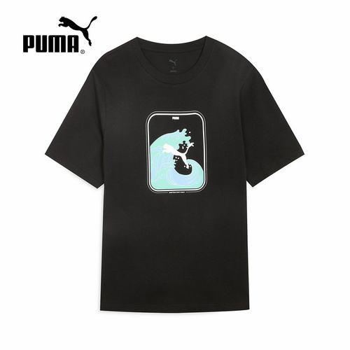 PUMA彪马夏季新款男装印花休闲运动宽松透气舒适短袖T恤676702-01