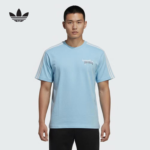 adidas阿迪达斯三叶草情人节款运动休闲半截袖男女短袖T恤KT6376