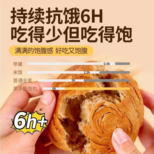 黑麦无蔗糖手撕面包低温烘焙