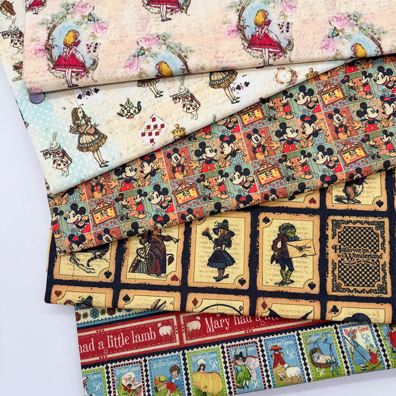 爱丽丝怀旧童话主题桌布布艺加密棉麻布料长方形餐桌布装饰茶几布