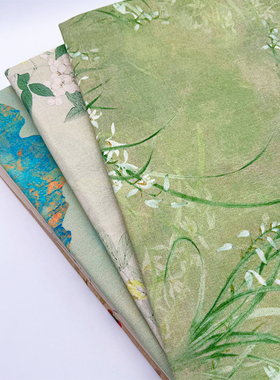 加密棉麻布料印花布国风桌布门帘窗帘沙发面料背景布布头清仓处理