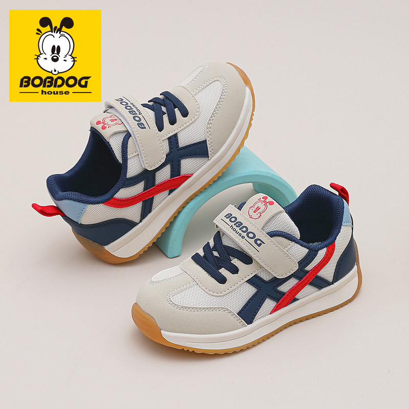 巴布豆男童鞋子2026新款春季软底儿童运动鞋男孩宝宝小童德训板鞋