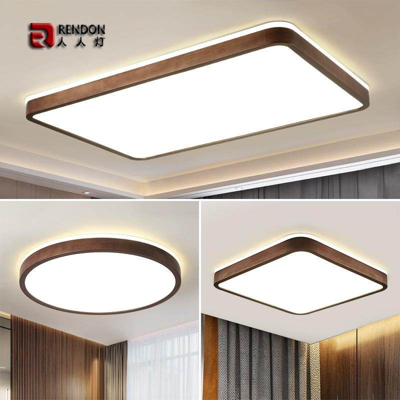 胡桃木色新中式客厅灯吸顶灯古典实木卧室超薄上下发光长方形灯具,家装灯饰光源,客厅吸顶灯,淘宝优惠券,粉丝福利购,淘宝优惠卷