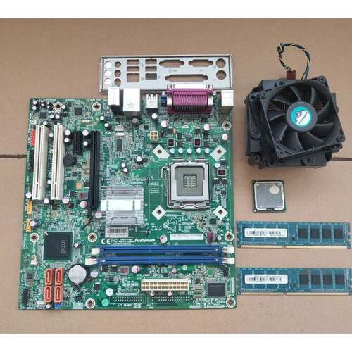 包邮原装联想G41主板+4G内存+风扇+E8400双核台式电脑主板CPU套装
