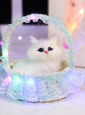 发光花篮会叫仿真猫咪猫咪玩偶生日礼物女孩儿童节3到6岁儿童玩kd