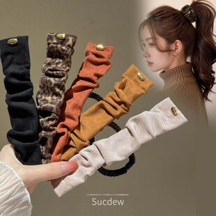 复古豹纹高马尾啪啪圈发圈不塌神器懒人发绳扎头发丸子头固定头CH