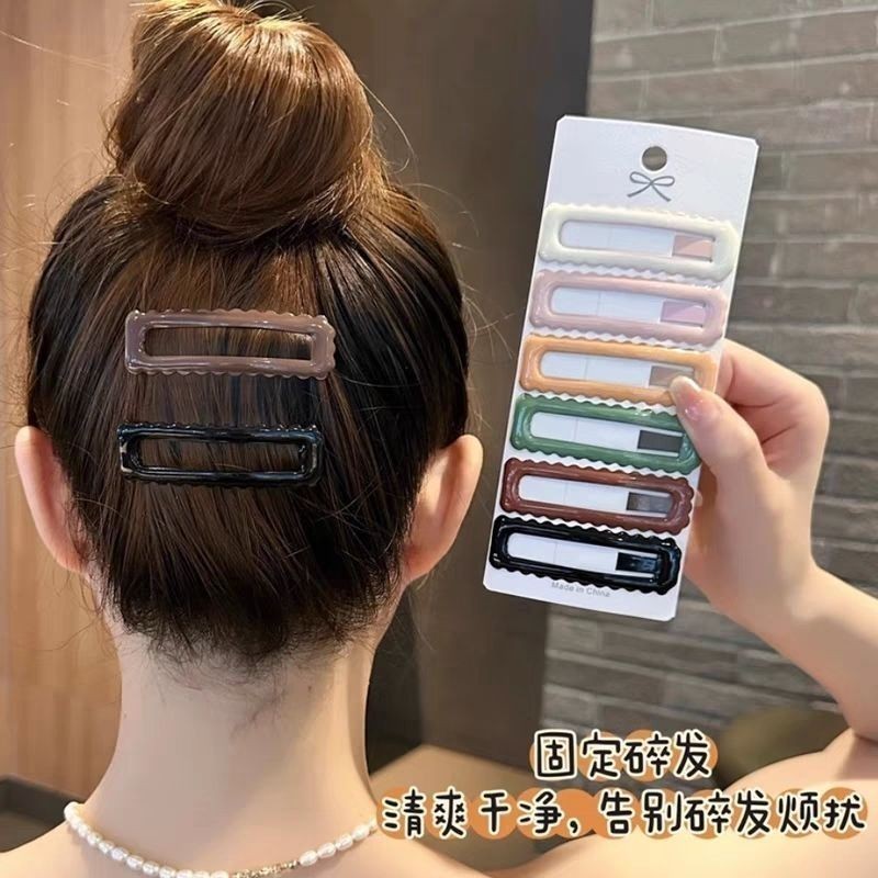 亮面方形波浪碎发bb夹刘海夹发夹女碎发夹后脑勺发卡新款头饰QL