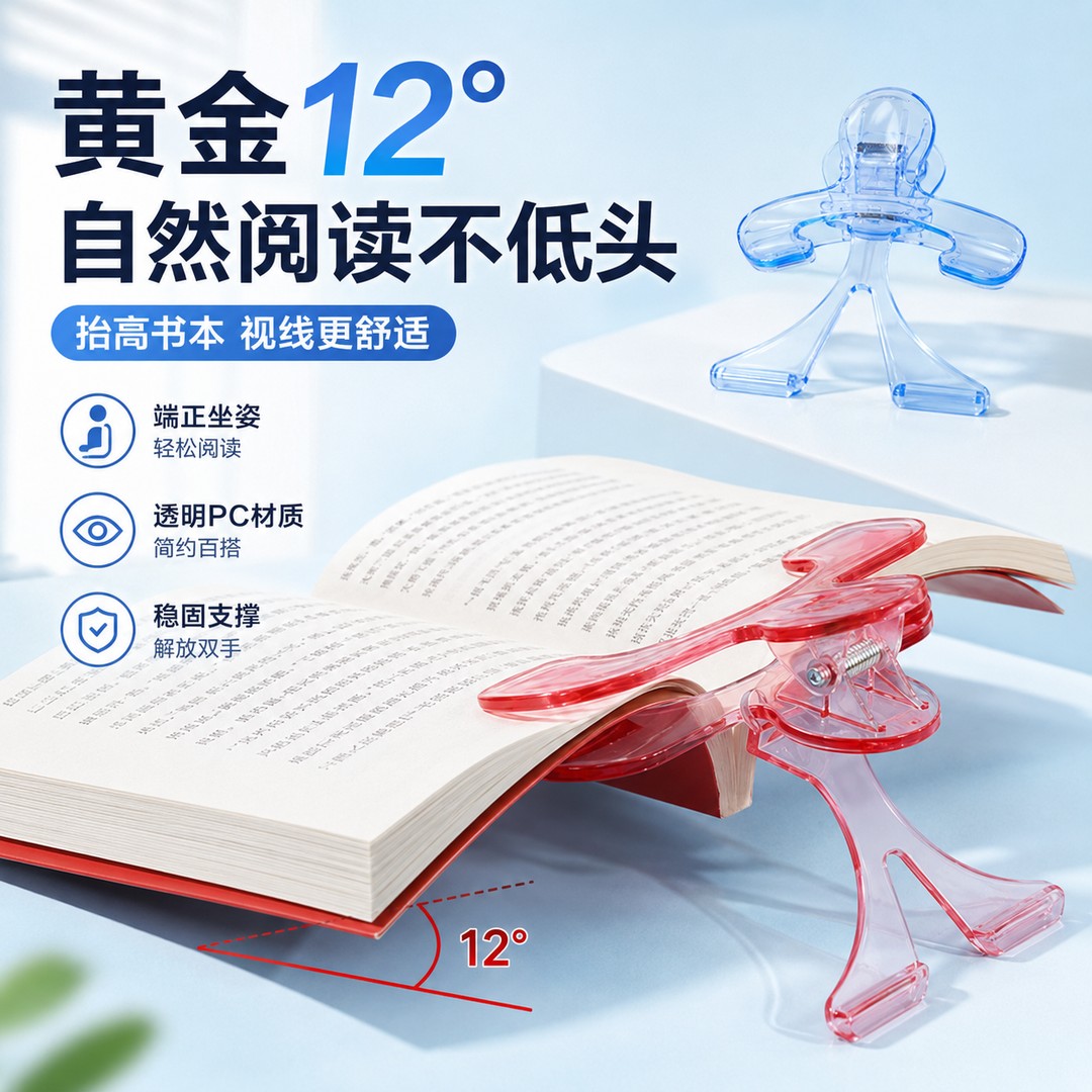 【老师推荐】书夹防书翻页透明感实用小孩子书夹固定器防近视YY