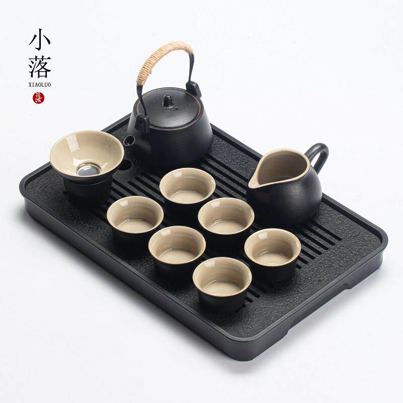 茶具套组2025新款家用陶瓷中式功夫泡茶壶办公室简易茶盘黑陶茶杯