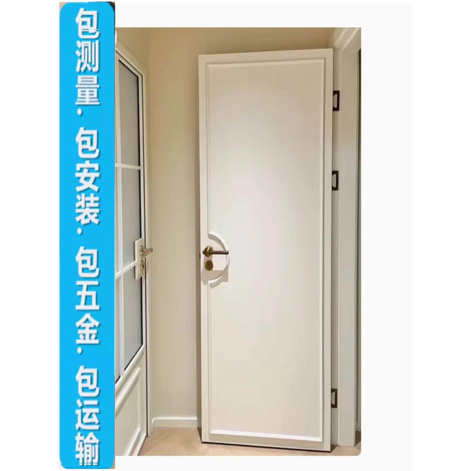 法式覆古实木覆合漆门卧室客厅黑色木门室内门定制