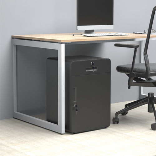 办公室钢制办公桌下柜文件柜铁皮柜矮柜储物抽屉柜活动柜桌边柜子