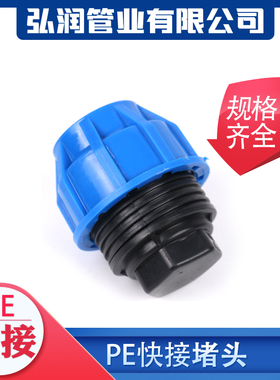 pe管件pe管接头自来水管配件pe给水管快接堵头 管帽4分6分1寸堵头