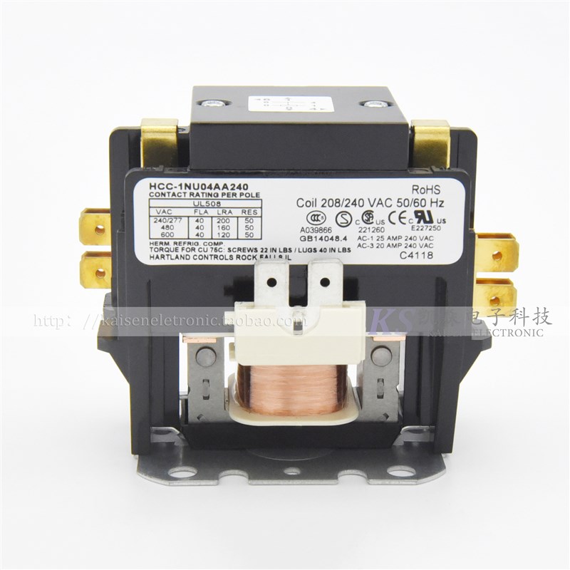 208V-240V 40A单相两极并一极高负载 空调工业冷水机用交流接触器