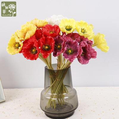 PU虞美人罂粟花仿真花 ins装饰假花室内桌面 婚庆仿真虞美人