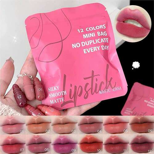 12 Colors Capsule Lipstick Set 哑光不易沾杯唇膏