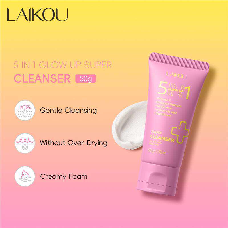 5 In 1 Glowing Facial Cleanser 50g 五合一发光洗面奶补水保湿 - 实物图