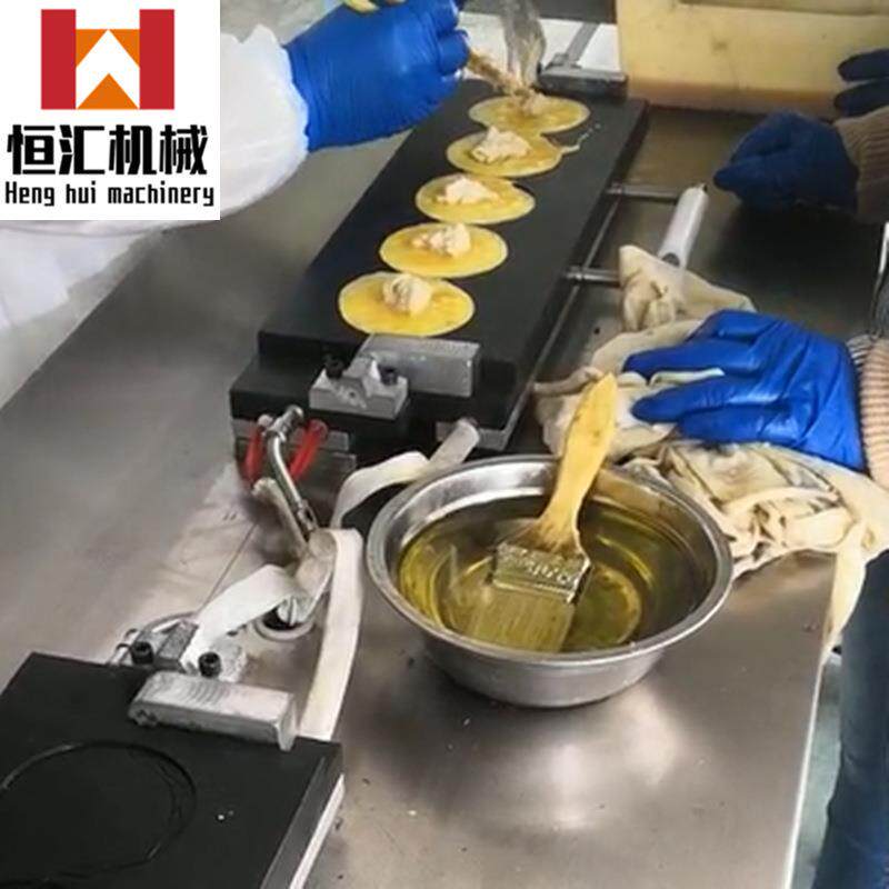 恒汇新款蛋饺机 小型手动翻模做蛋饺设备 不锈钢架体特氟龙不沾模