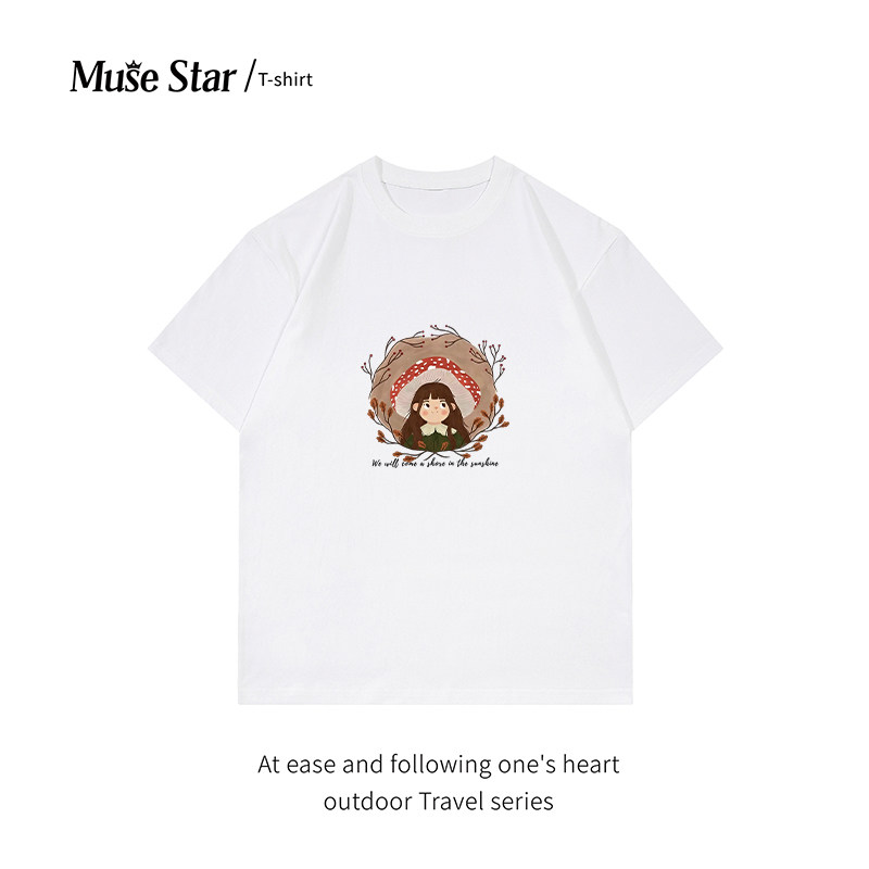 MUSESTAR学生森系纯棉短T恤