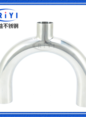 304卫生级不锈钢快装焊接平口U型三通弯头单卡U型管180度弯不退换