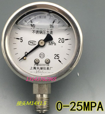 不锈钢耐震压力表YN-60BF 25MPa YTN60BF 耐高温