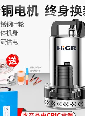 直流潜水泵12V抽水机24V48V60V伏电动车电瓶车农用小型家用抽水泵