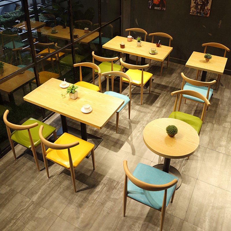 复古工业风酒吧火锅店奶茶店桌椅快餐饭店餐桌主题餐厅酒店大圆桌