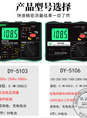 多一绝缘电阻多功能测试仪DY5103 高电压数字表 5000V 可充电