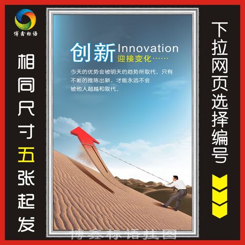 创新迎接变化 办公室励志标语 企业文化背景墙 口号装饰贴画 kt板