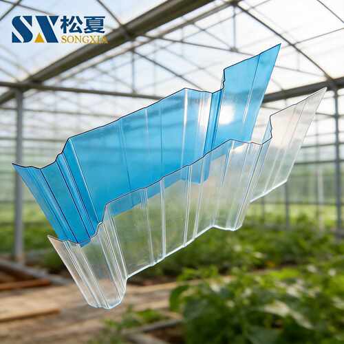 pc波浪瓦广东佛山温室采光瓦屋顶塑料透明pc瓦厂房透光阳光瓦