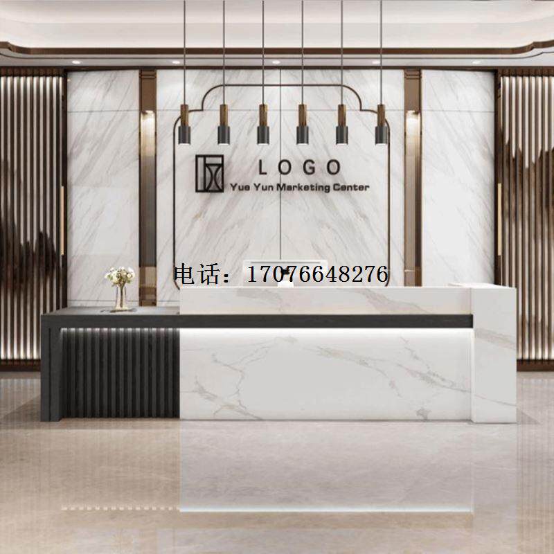 定制烤漆前台烤漆轻奢收银台公司办公前台简约现发店足浴店