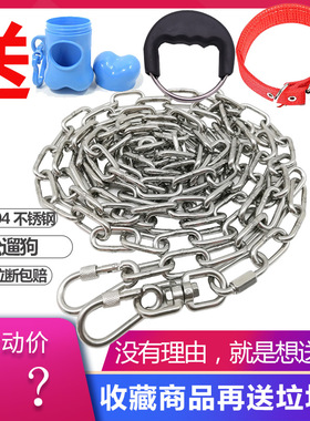 狗链子铁狗绳小狗链子狗项圈小中大型犬304不锈钢狗狗牵引绳金属