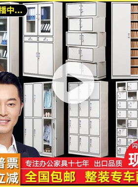 办公室文件铁皮资料矮柜档案柜员工宿舍更衣储物柜带锁收纳柜子铁