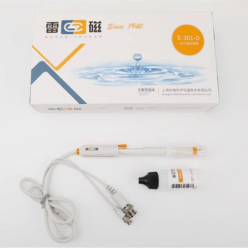 上海雷磁 E-301-D型pH三复合电极 实验室pH电极探头传感器 开票