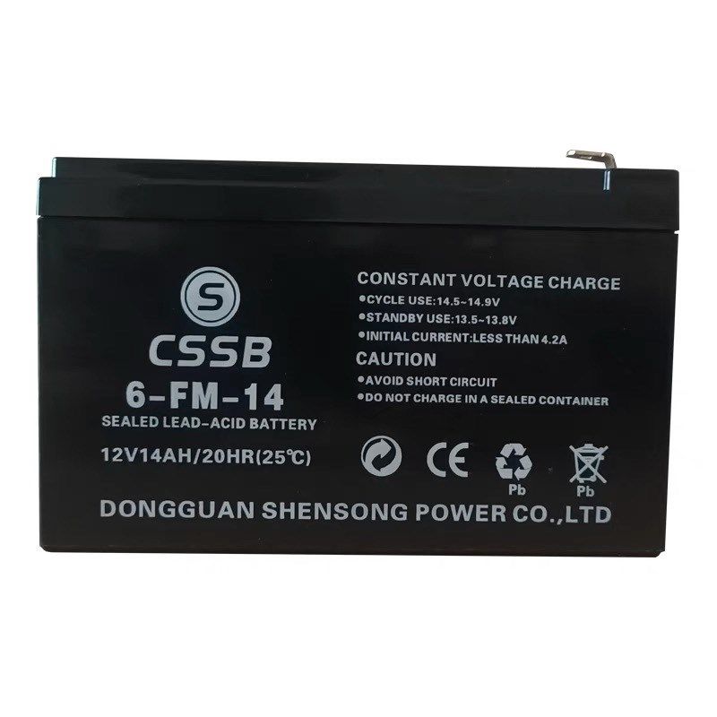CSSB蓄电池6-FM-14 12V14AH/20HR广场舞音响备用电池消防主机电瓶